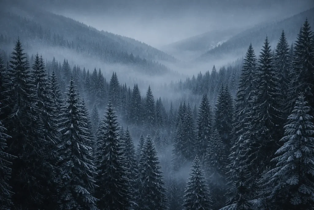 Cold-region boreal forest representing traceable botanical sourcing and natural raw material origin